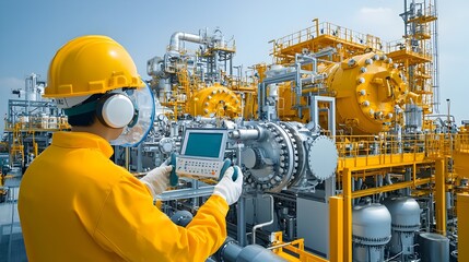 Leinwandbilder - Cutting Edge Fuel Processing Plant with Advanced Machinery and High Tech Equipment for Efficient Clean and Sophisticated Industrial Energy Production