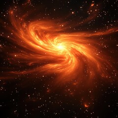 Wall Mural - orange galaxy: bright and lactic way wallpaper in deep space