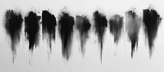 Poster - Modern creative texture set with brushstrokes, paintbrushes, grunge splashes, and grunge box with brushstrokes and ink lines.