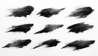 Wall Mural - An isolated set of black ink brush strokes frame isolated on white background. A set of grunge backdrop brush strokes perfect for art projects, paint, dirt banners, watercolor designs, brush strokes,