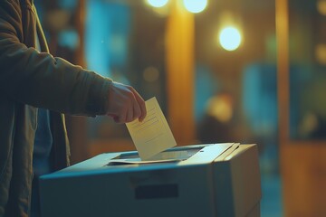 Voting Process with Ballot Paper in Hand