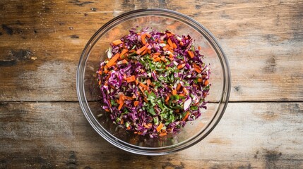 Sticker - Colorful Fresh Vegetable Salad in a Glass Bowl