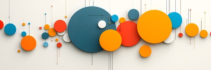 Poster - overlapping and intermingling colored circles visualizing the synthesis of different ideas and conce