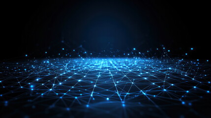 Poster - Abstract Blue Digital Network Background.