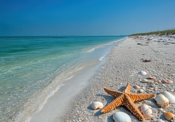 Starfish on Beach.