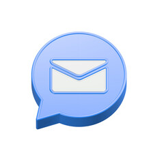 Poster - mail 3d symbol blue bubble icon