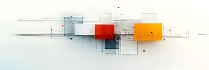 Leinwandbilder - Captivating abstract composition featuring layered geometric shapes dynamic gradients and subtle transparency effects  This digital creates a visually striking modern and minimalist design