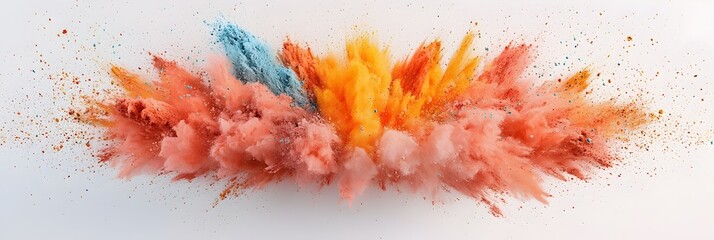 Leinwandbilder - Captivating abstract image showcasing an explosion of vibrant powdery colors frozen mid motion creating a dynamic and mesmerizing visual experience