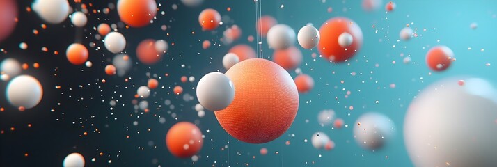 Aufkleber - Captivating composition of 3D spheres and cubes floating in a serene space accentuated by dynamic lighting and contrasting textures creating a mesmerizing abstract and futuristic visual experience