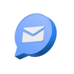 Poster - mail 3d symbol blue bubble icon