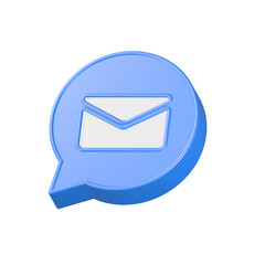 Poster - mail 3d symbol blue bubble icon
