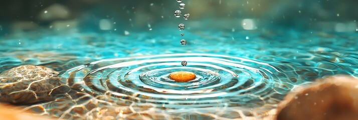 Leinwandbilder - Captivating Ripple Effects on Water with Shimmering Luminous Light Patterns Reflecting on the Tranquil Surface  Mesmerizing Dreamlike Aquatic Imagery for Graphic Design Art and Photography