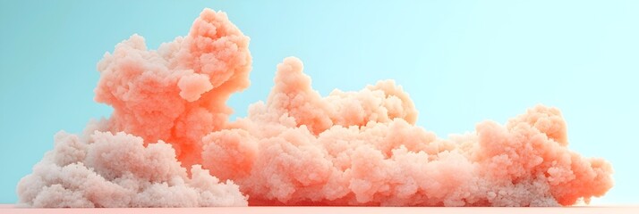 Poster - Ethereal and dreamy pastel cloud like formations evoking a sense of soft motion and tranquility  Abstract digital art with a minimalist calming aesthetic