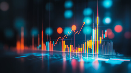 Abstract business  and charts and graphs with statistics to innovative analyze business potential and forecast future development of companies growth.