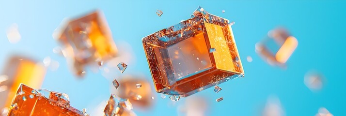 Aufkleber - Mesmerizing close up of prismatic crystal shards reflecting and refracting vibrant multicolored light creating a captivating and hypnotic kaleidoscopic effect