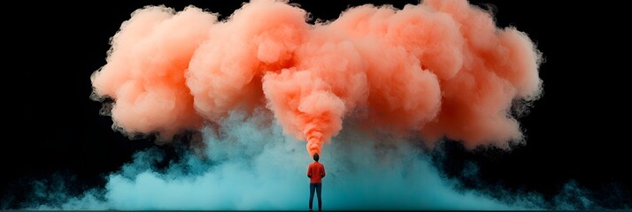 Poster - Mesmerizing colorful smoke swirling and curling in the air creating abstract shapes patterns and designs that are visually captivating and evoke a sense of motion energy and ethereal beauty