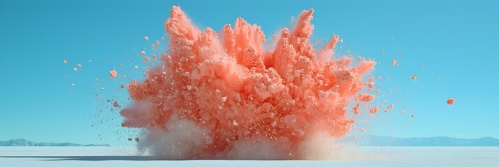 Aufkleber - Stunning abstract composition featuring an explosive burst of powdery vibrant colors frozen mid motion creating a dynamic and visually captivating artwork