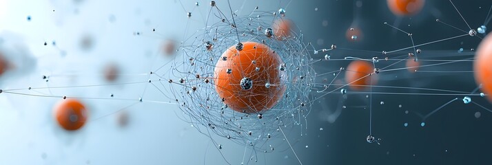 Poster - Vibrant Abstract Shapes Representing Quantum Computing Algorithms  Dynamic and Futuristic Digital Art with Geometric Patterns Symbolizing the Complex Processes of Quantum Computing