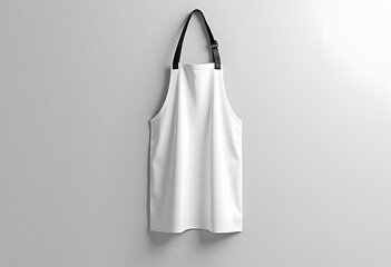 Leinwandbilder - Blank apron with strap mockup, top view, 3d rendering. Empty chef or waiter uniform mock up, isolated. Clear protect dickey for housewife or butcher mokcup template.
