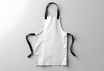 Leinwandbilder - Blank apron with strap mockup, top view, 3d rendering. Empty chef or waiter uniform mock up, isolated. Clear protect dickey for housewife or butcher mokcup template.
