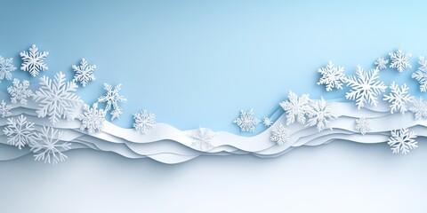 Wall Mural - Winter Snowflakes on Blue Background