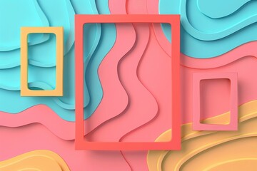 Colorful abstract background featuring a square frame