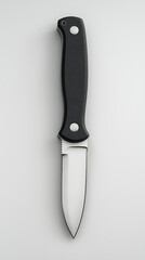 Highquality photo of a military knife on a white background. Photo realistic photo.
