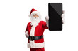 © Ljupco Smokovski - Santa Claus holding a smartphone with blank screen