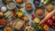 © Logo - Delicious Food Background with Fresh Ingredients