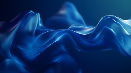 Poster - Abstract Blue Wavy Background  3D Render  Technology  Futuristic Design