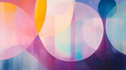 Poster - Abstract Painting with Colorful Circles and Brushstrokes