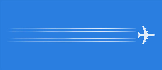 Wall Mural - air plane flying sky trail simple silhouette bottom view vector graphic illustration, airplane jet f