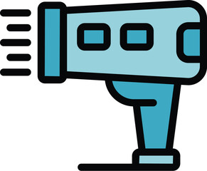 Fototapete - Barcode scanner scanning a barcode with blue light, simple colored vector icon