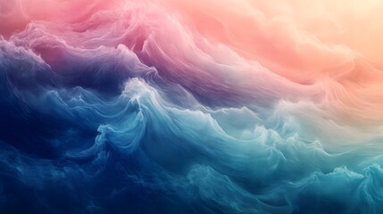 Poster - Abstract Blue and Pink Wavy Pattern Background
