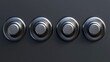 © Vii - A close-up shot of three buttons attached to a wall, possibly in an office or industrial setting