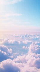Poster - The sky is a stunning canvas of colors as the sun rises, casting a warm glow on fluffy clouds