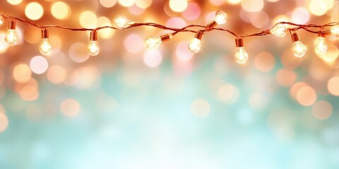 Canvas Print - Warm Glow of Decorative String Lights