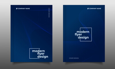Poster - Abstract modern business cover template design.blue gradient.futuristic curved circular line sign