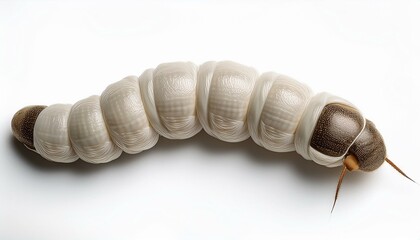 Silkworm on White