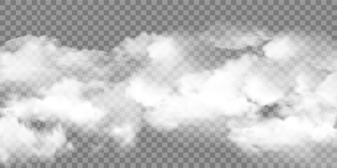 Wall Mural - realistic texture of white fog, smog transparent special effect
