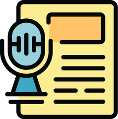 Poster - Microphone placed near digital audio file symbolizing podcast recording software