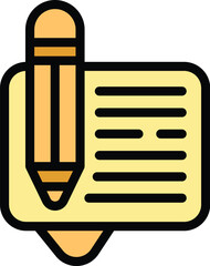 Poster - Yellow pencil taking notes on a notepad with lines for writing