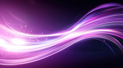 Poster - A purple abstract background with swirling shapes and vibrant streaks of light, creating a sense of movement and depth