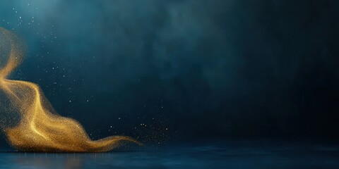 Poster - Golden Particles on Dark Background