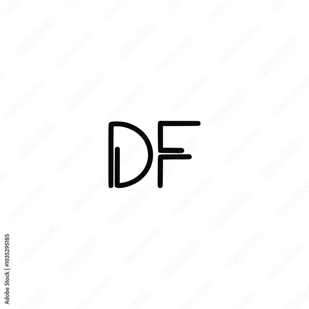 DF monogram logo design letter text name symbol monochrome logotype ...