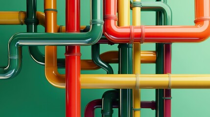 Abstract colorful pipes background.