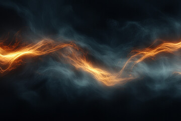 Poster - Glowing energy waves on a dark background
