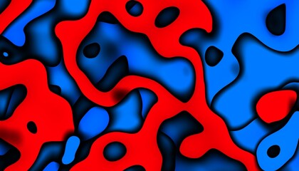 Poster - 3D abstract background with paper cut shapes. Abstract design layout for business presentations, flyers, posters and invitations. Blue carving art