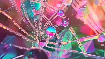 Holo geometric web with rainbow reflections, Video