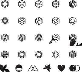 Poster - Hexagon 30 vector icon set 
